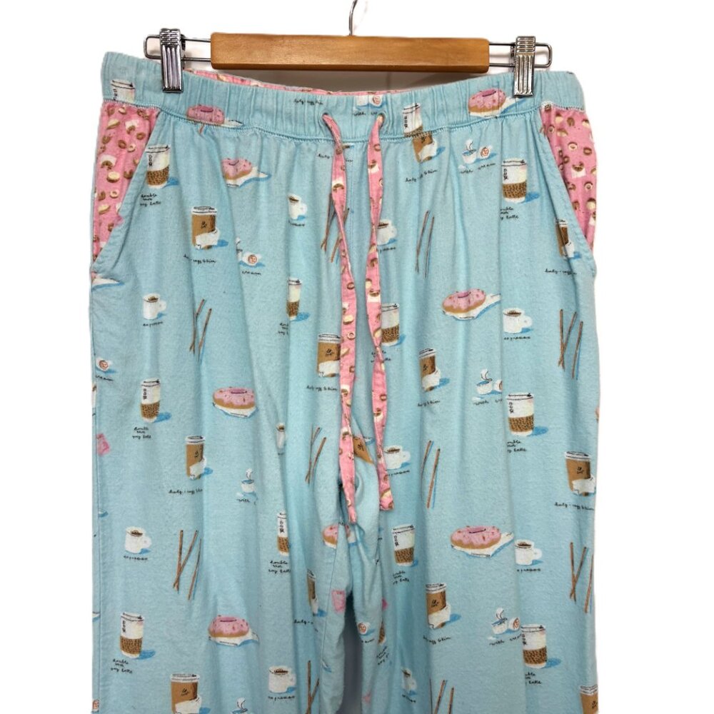 Munki Munki Bamboo Cotton 2-pc Pajama Set Coffee Donuts Size Medium - Picture 8 of 16